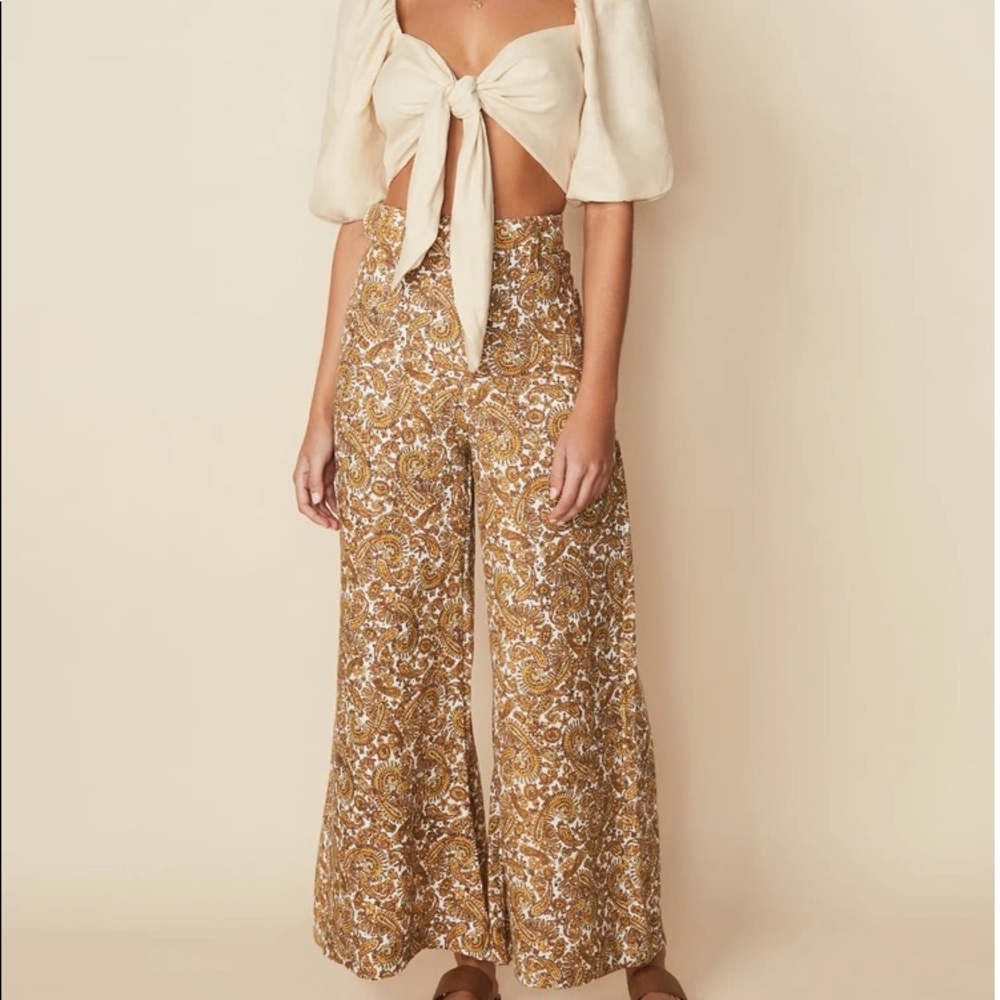 Faithfull the Brand Manuela Wide Leg Pants - Le Medina Paisley Print
